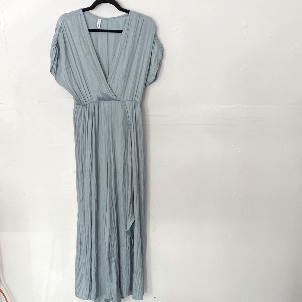 Glam colorWill BleedL Wide Leg Jumpsuit V-Neck Short Sleeve Boho Flowy
